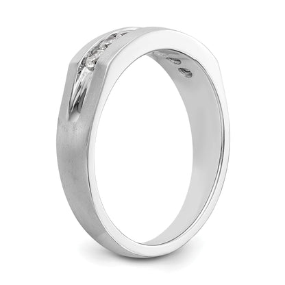 14K Weißgold 7 Stein 1/2 Karat Diamant Komplett Herren Kanalfassung Ring