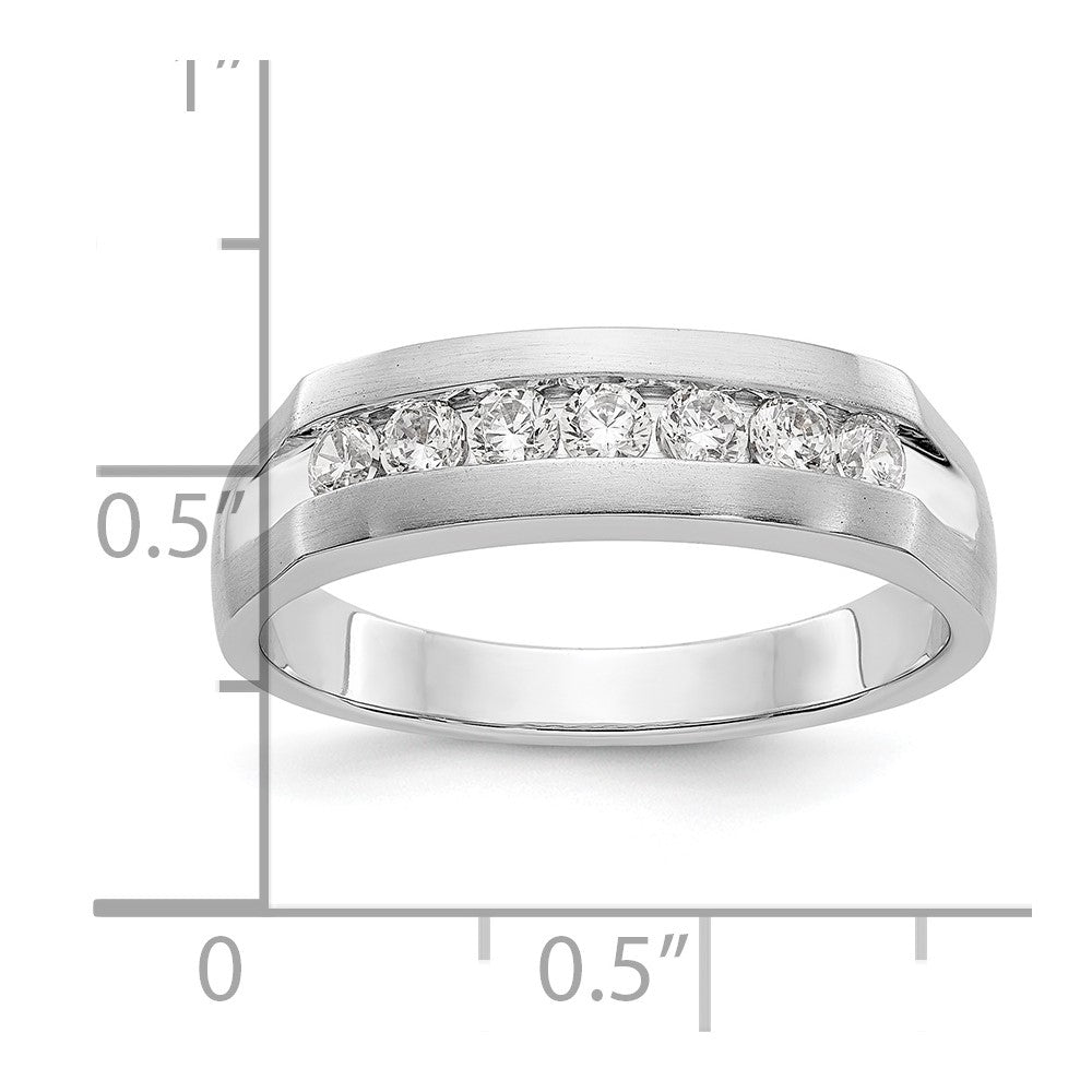 14K Weißgold Herren-Ring mit im Labor gezüchteten Diamanten, VS/SI+ G+