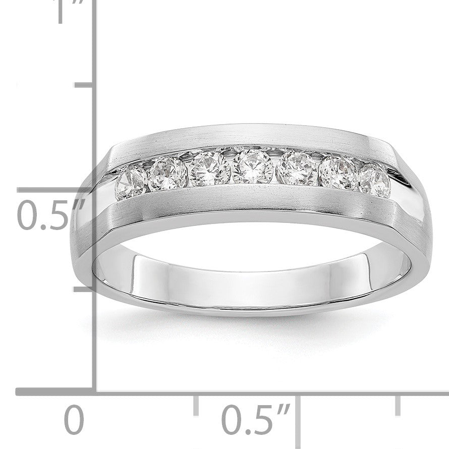 14K Weißgold 7 Stein 1/2 Karat Diamant Komplett Herren Kanalfassung Ring