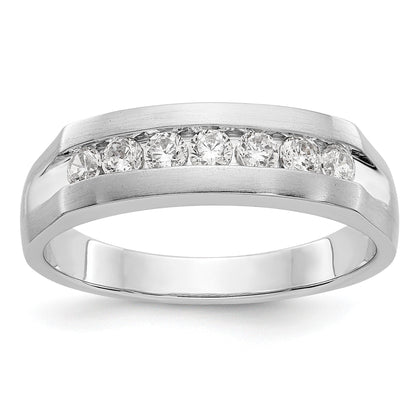 14K Weißgold 7 Stein 1/2 Karat Diamant Komplett Herren Kanalfassung Ring
