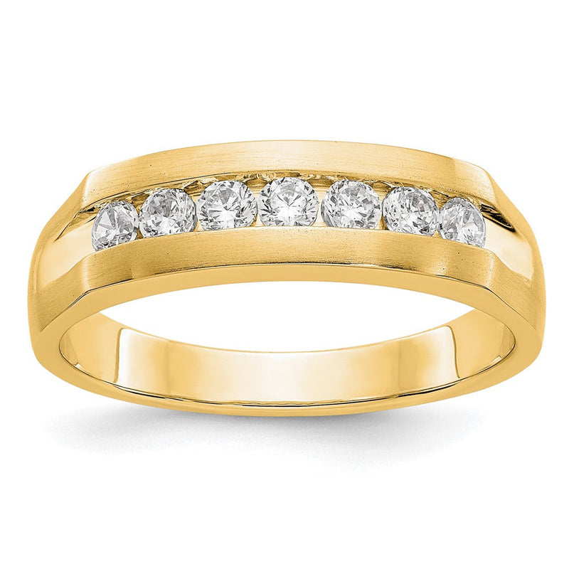 True Origin 14K Gelbgold Herren 1/2 Karat Im Labor Gezüchtet Diamant Vs+ F+ Komplett Kanalfassung Ehering Ring