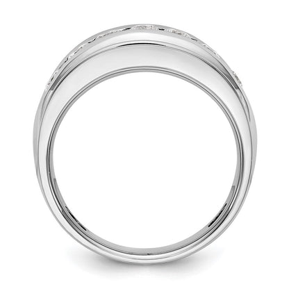 14K Weißgold Herrenring mit 1 ct. Laborgezüchteten Diamanten, VS/SI+ G+, Siebensteinbesatz