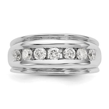 14K Weißgold Herren-Ehering mit natürlichen Diamanten 1,05 ct