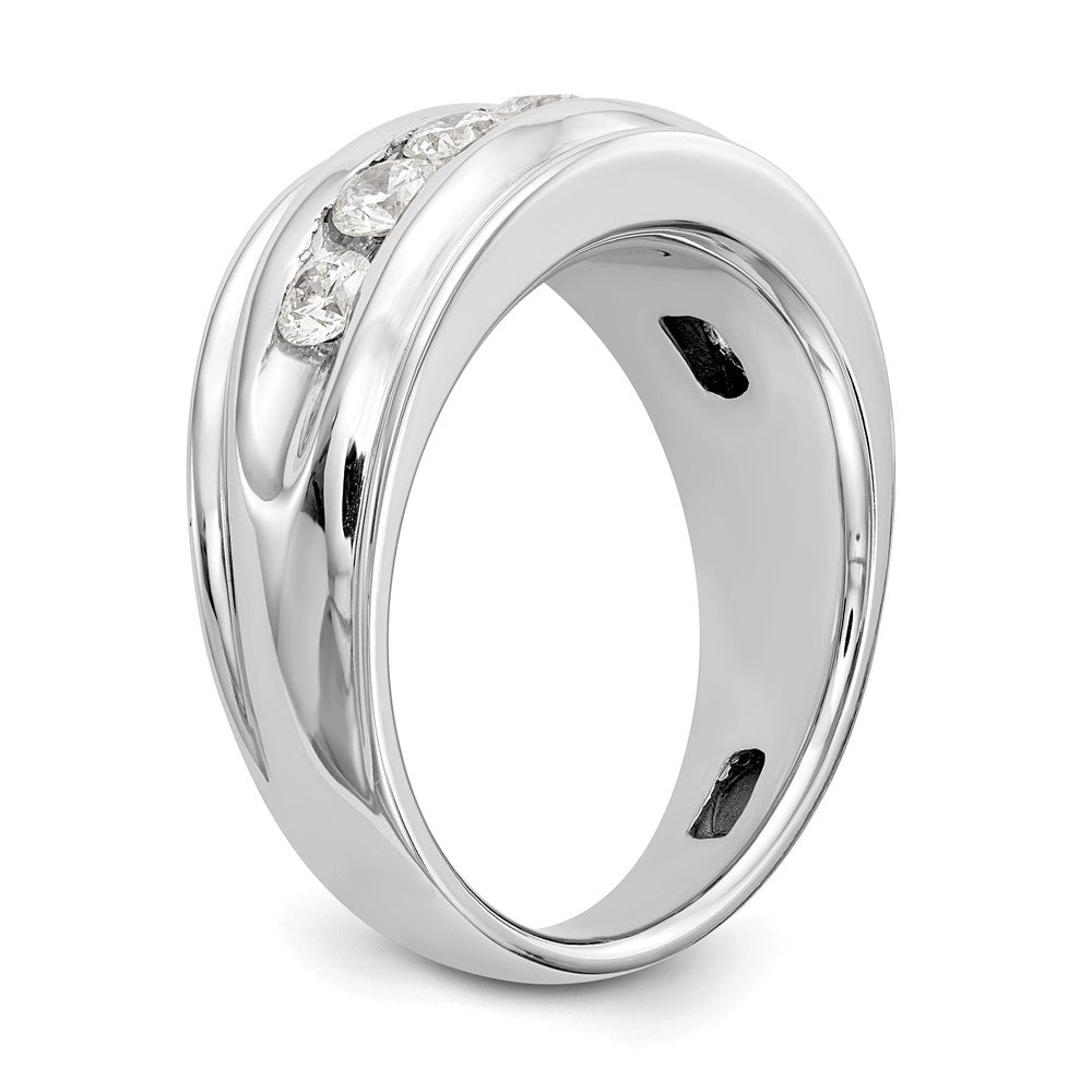 14K Weißgold Herrenring mit 1 ct. Laborgezüchteten Diamanten, VS/SI+ G+, Siebensteinbesatz