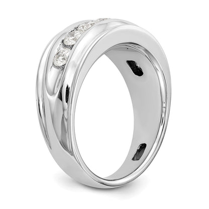 14K Weißgold Herrenring mit 1 ct. Laborgezüchteten Diamanten, VS/SI+ G+, Siebensteinbesatz