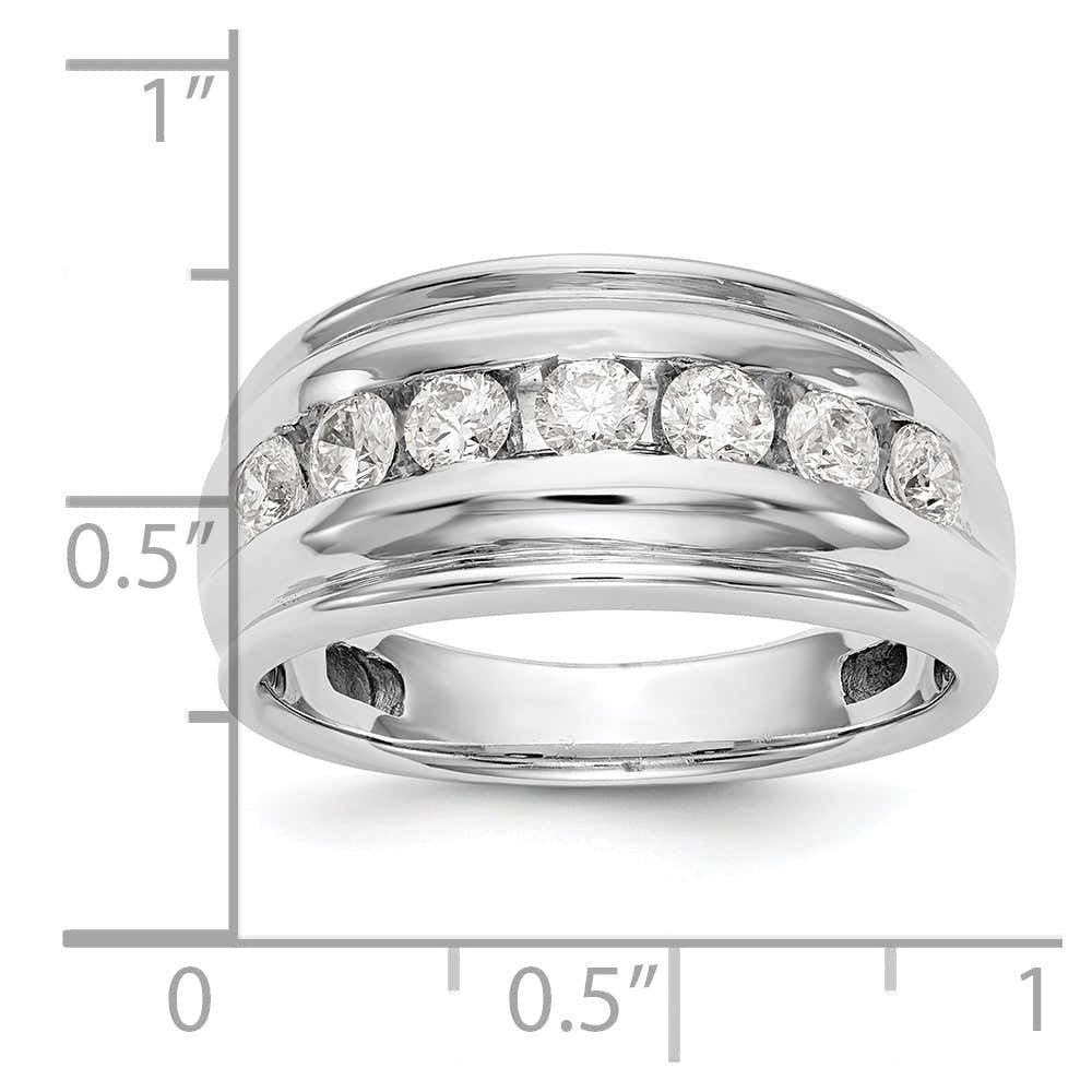 14K Weißgold Herren-Ehering mit natürlichen Diamanten 1,05 ct
