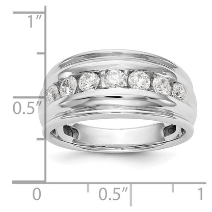 14K Weißgold Herren-Ehering mit natürlichen Diamanten 1,05 ct