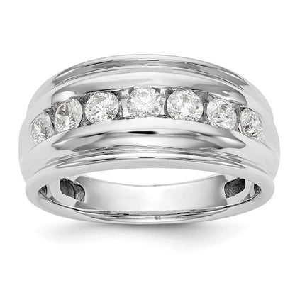 14K Weißgold Herren-Ehering mit natürlichen Diamanten 1,05 ct