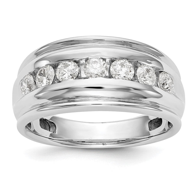 14K Weißgold Herren-Ehering mit natürlichen Diamanten 1,05 ct