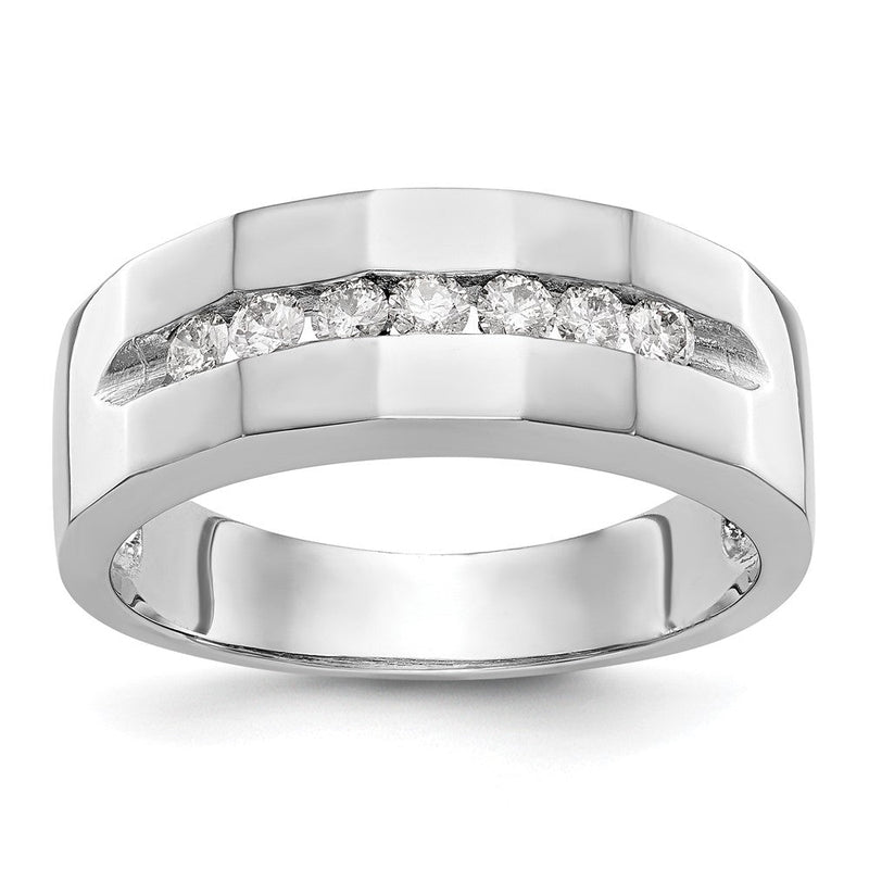14K Weißgold Herren-Ehering mit natürlichen Diamanten, 0,35 ct Gesamtgewicht