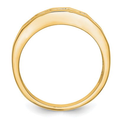 14K Gelbgold Herrenring mit echten Diamanten