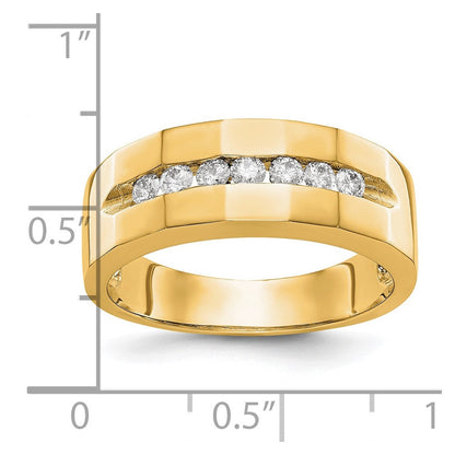 14K Gelbgold Herrenring mit echten Diamanten