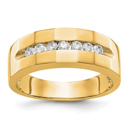 14K Gelbgold Herrenring mit echten Diamanten