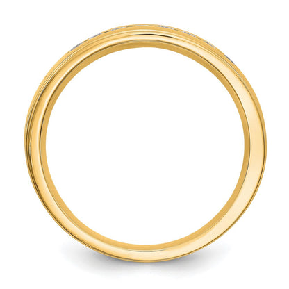 14K Gelbgold Herren-Ring mit echten Diamanten
