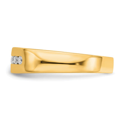 14K Gelbgold Herren-Ring mit echten Diamanten