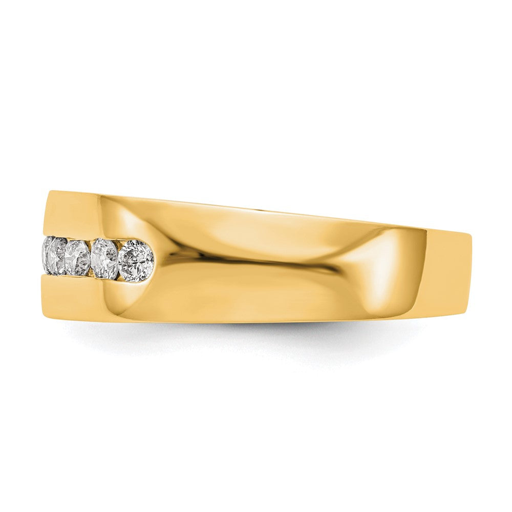 True Origin 14K Gelbgold Herren 1/2 Karat Im Labor Gezüchtet Diamant Vs+ F+ Komplett Kanalfassung Ehering Ring