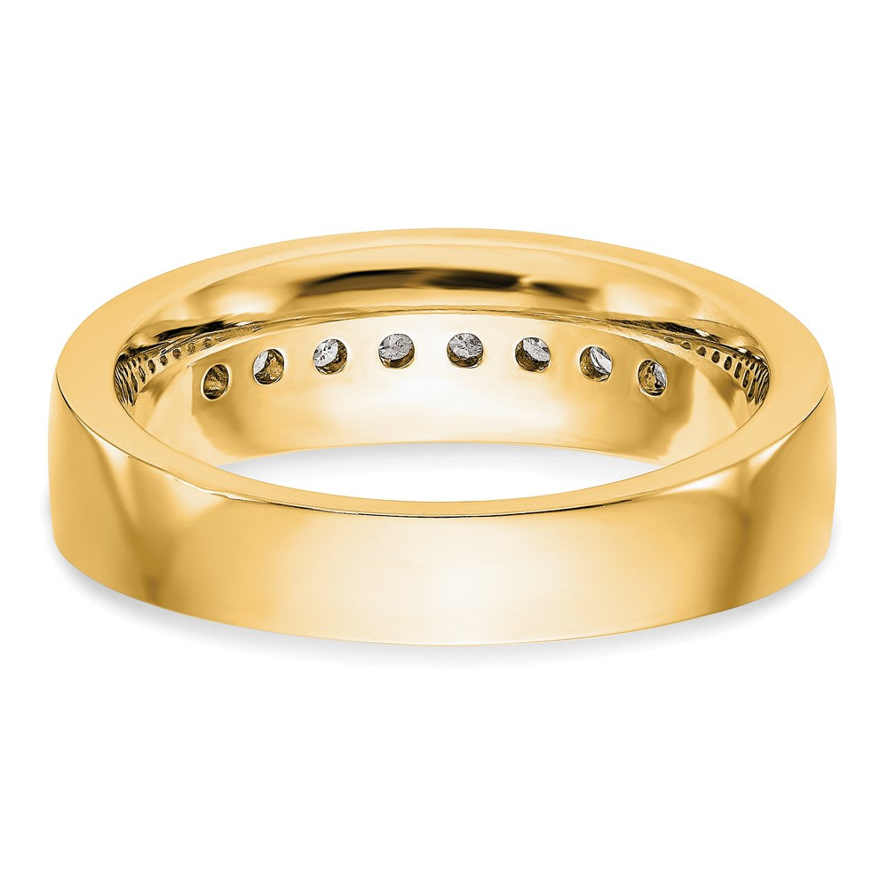 True Origin 14K Gelbgold Herren 1/2 Karat Im Labor Gezüchtet Diamant Vs+ F+ Komplett Kanalfassung Ehering Ring