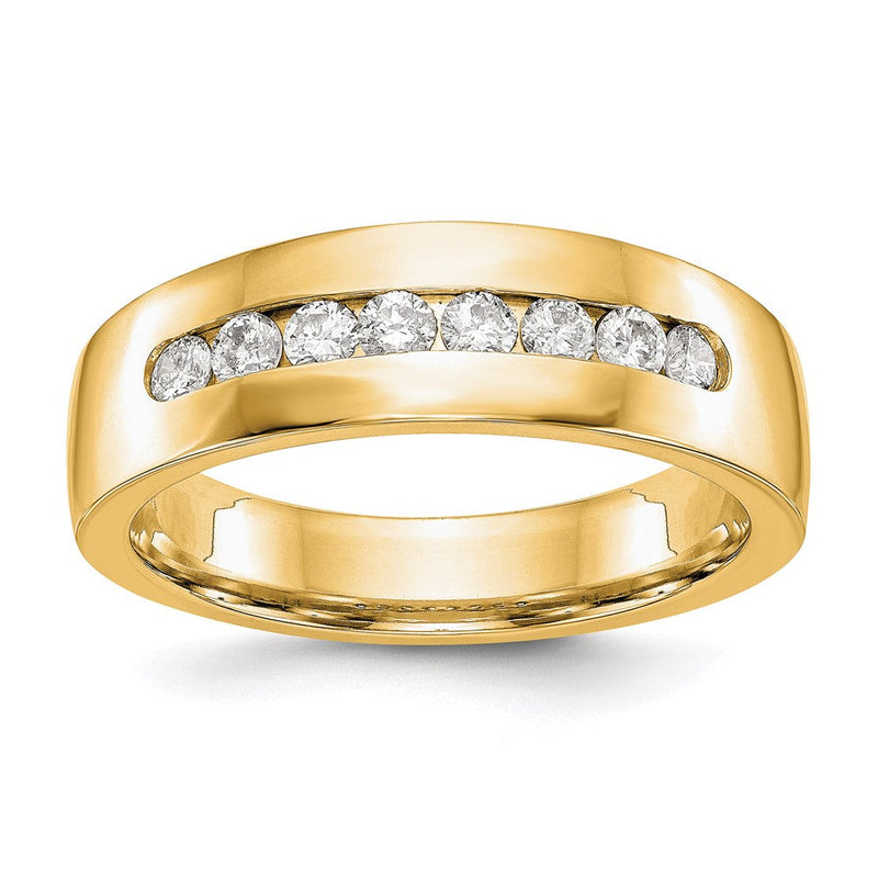 True Origin 14K Gelbgold Herren 1/2 Karat Im Labor Gezüchtet Diamant Vs+ F+ Komplett Kanalfassung Ehering Ring