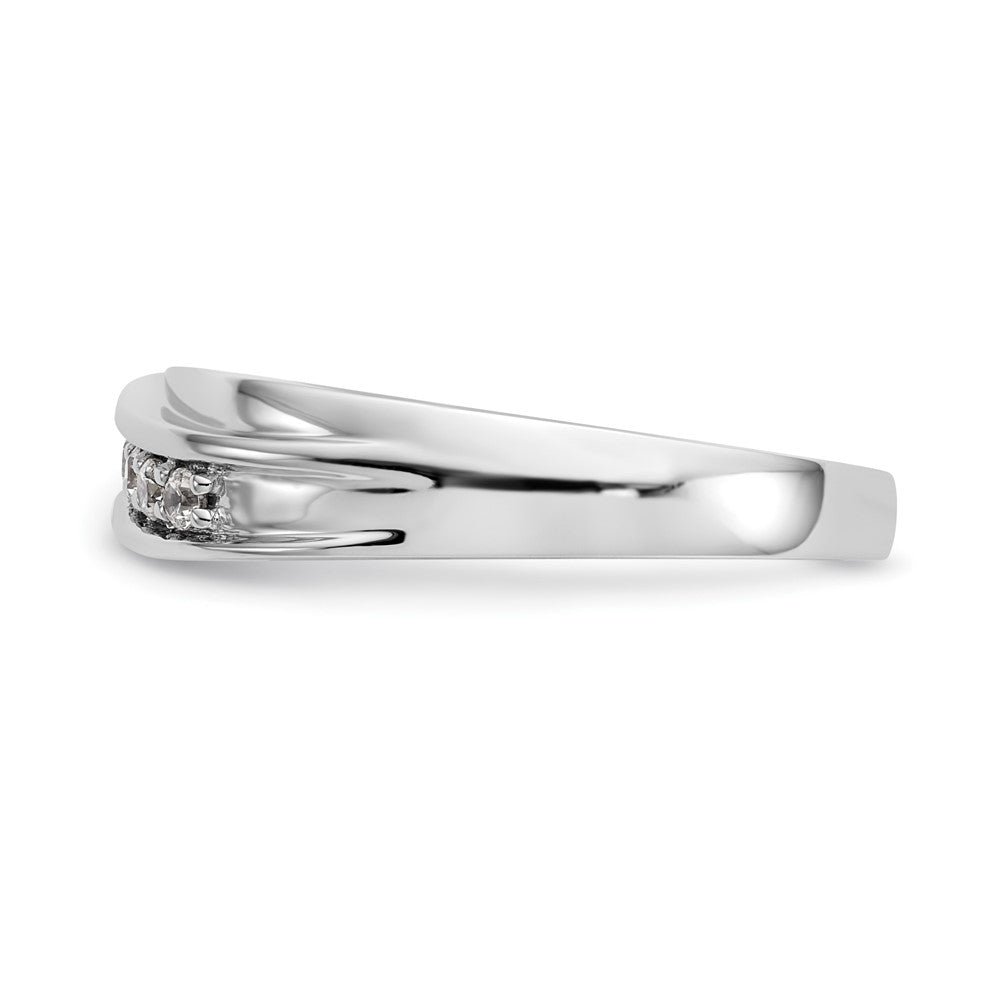 14K Weißgold 7-Stein-Ring mit 0,25K Diamanten, komplett, für Herren