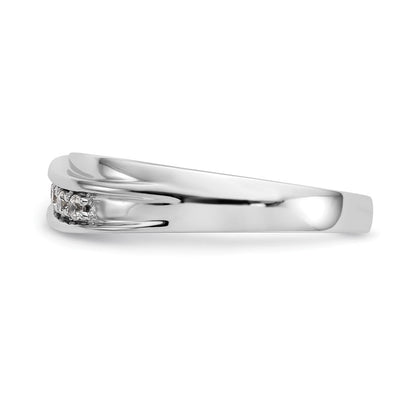 14K Weißgold 7-Stein-Ring mit 0,25K Diamanten, komplett, für Herren