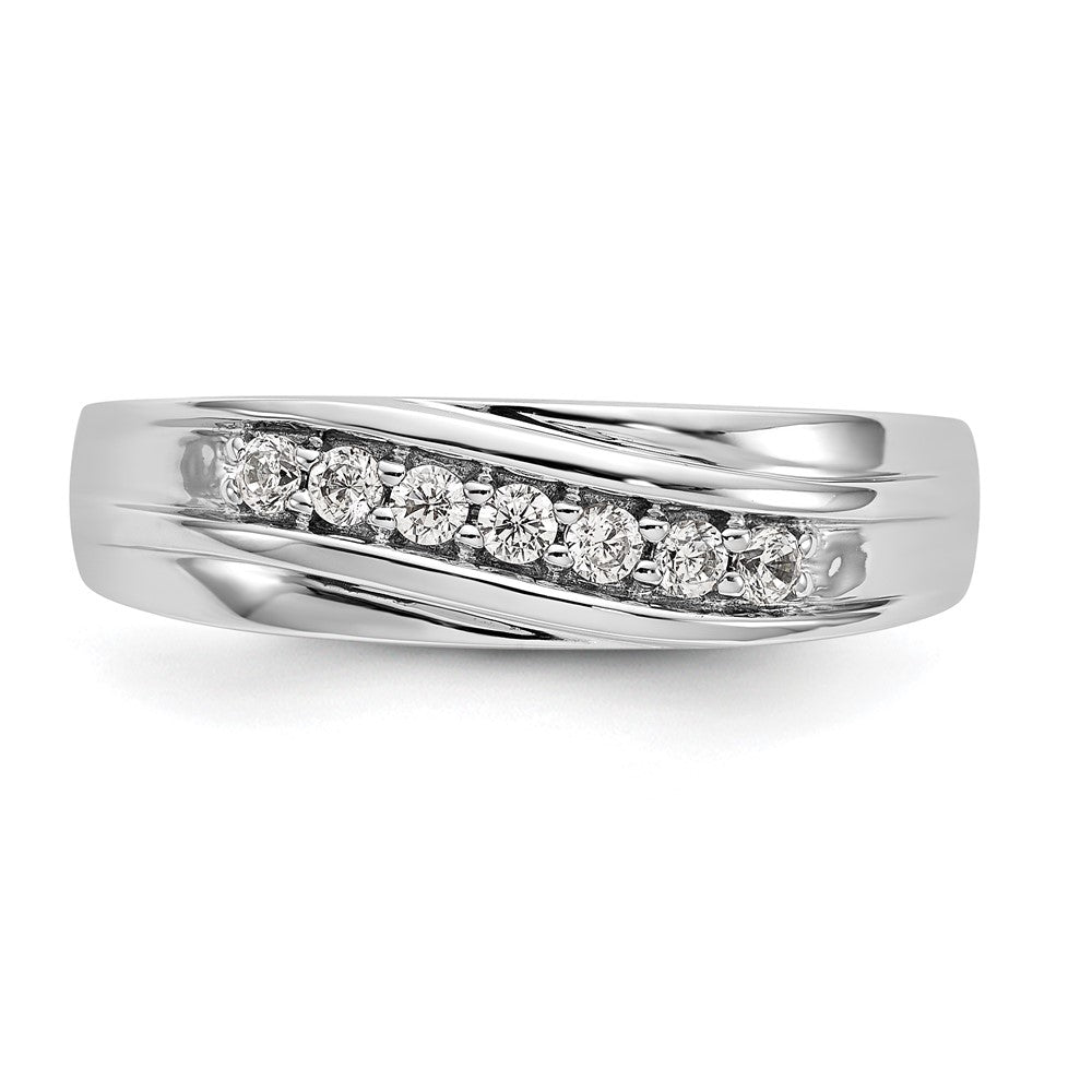 14K Weißgold Ring mit 0,25 ct. im Labor gezüchteten Diamanten, VS/SI+ G+, komplett, für Herren