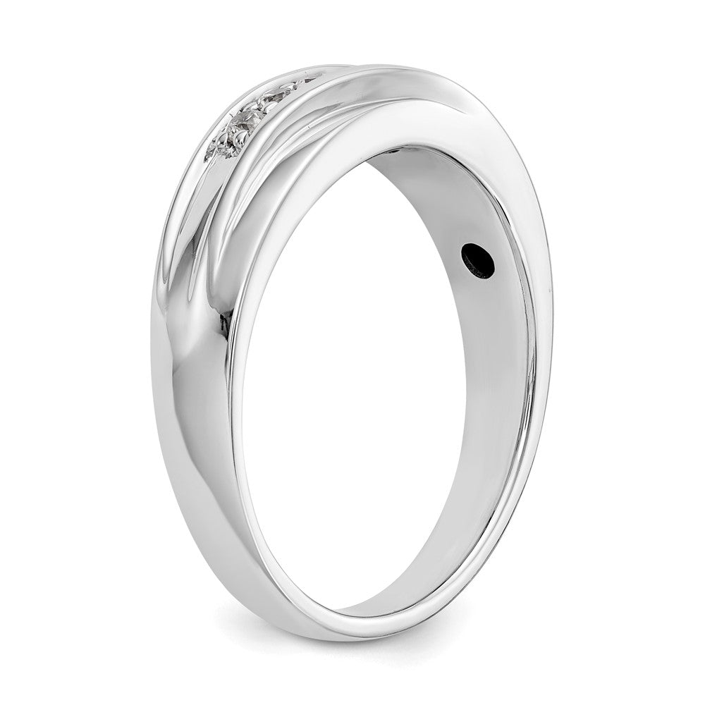 14K Weißgold 7-Stein-Ring mit 0,25K Diamanten, komplett, für Herren