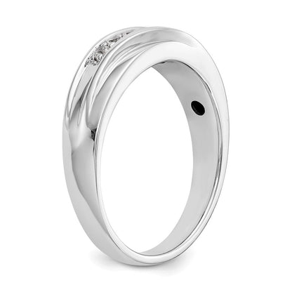 14K Weißgold 7-Stein-Ring mit 0,25K Diamanten, komplett, für Herren