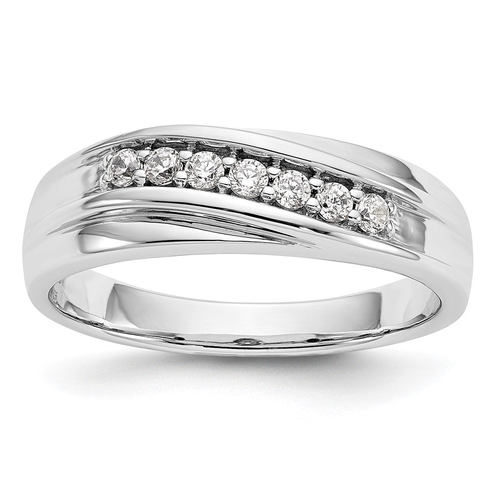 14K Weißgold Ring mit 0,25 ct. im Labor gezüchteten Diamanten, VS/SI+ G+, komplett, für Herren
