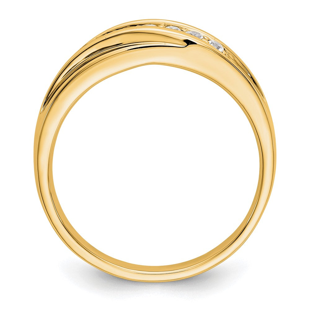 14K Gelbgold Herren-Ring mit echten Diamanten