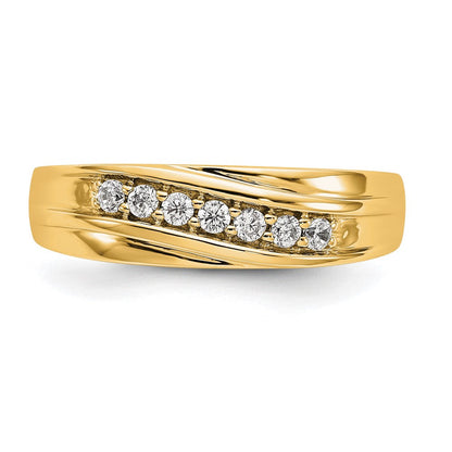 14K Gelbgold Herren-Ring mit echten Diamanten