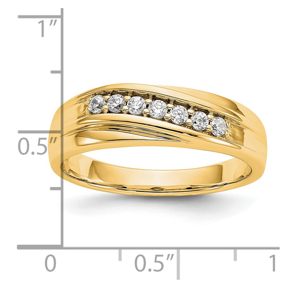 14K Gelbgold Herren-Ring mit echten Diamanten