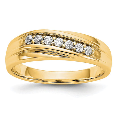 14K Gelbgold Herren-Ring mit echten Diamanten