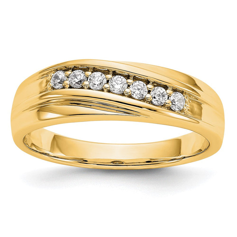 14K Gelbgold Herren-Ring mit echten Diamanten
