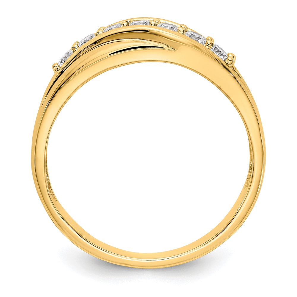14K Gelbgold Herrenring mit 7 Diamanten, 0,5 ct., komplett besetzt