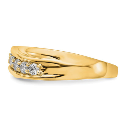 14K Gelbgold Herrenring mit 7 Diamanten, 0,5 ct., komplett besetzt