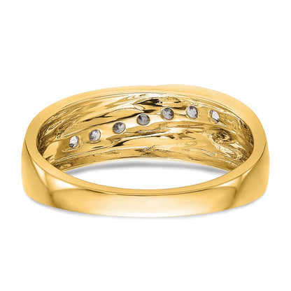 14K Gelbgold Herrenring mit 7 Diamanten, 0,5 ct., komplett besetzt