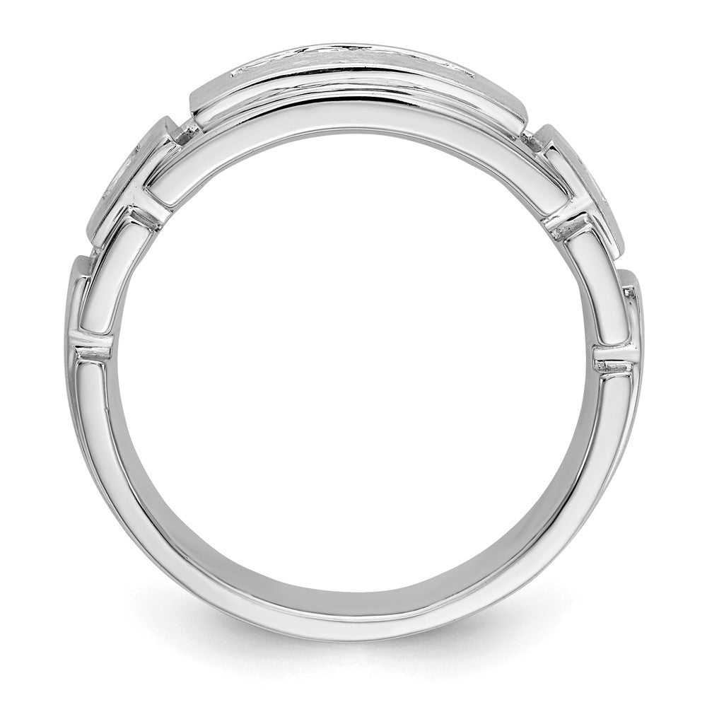 14K Weißgold Herrenring mit echten Diamanten