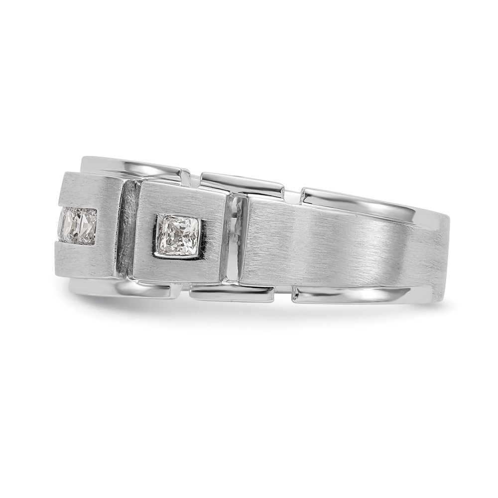 14K Weißgold Herrenring mit echten Diamanten