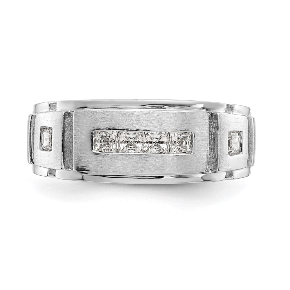 14K Weißgold Herrenring mit echten Diamanten