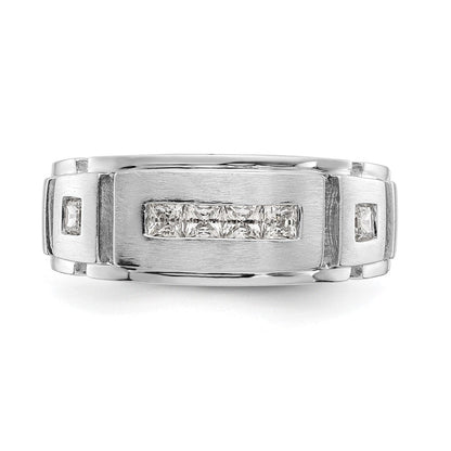 14K Weißgold Herrenring mit echten Diamanten