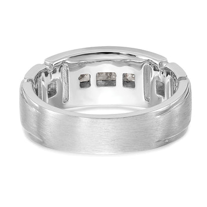 14K Weißgold Herrenring mit echten Diamanten