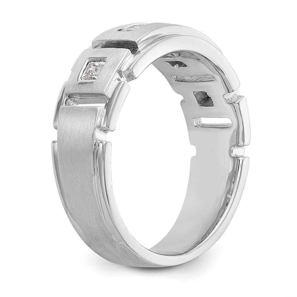 14K Weißgold Herrenring mit echten Diamanten