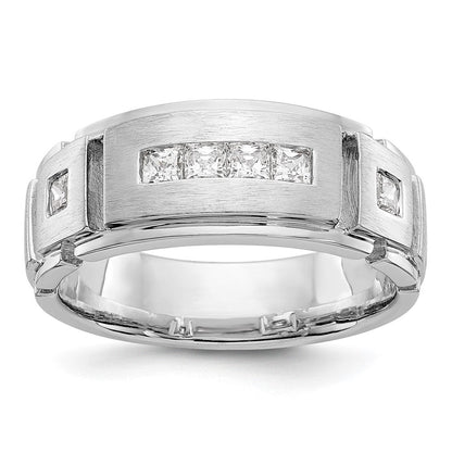 14K Weißgold Diamant Herrenring, 0,6 ct Gesamtgewicht