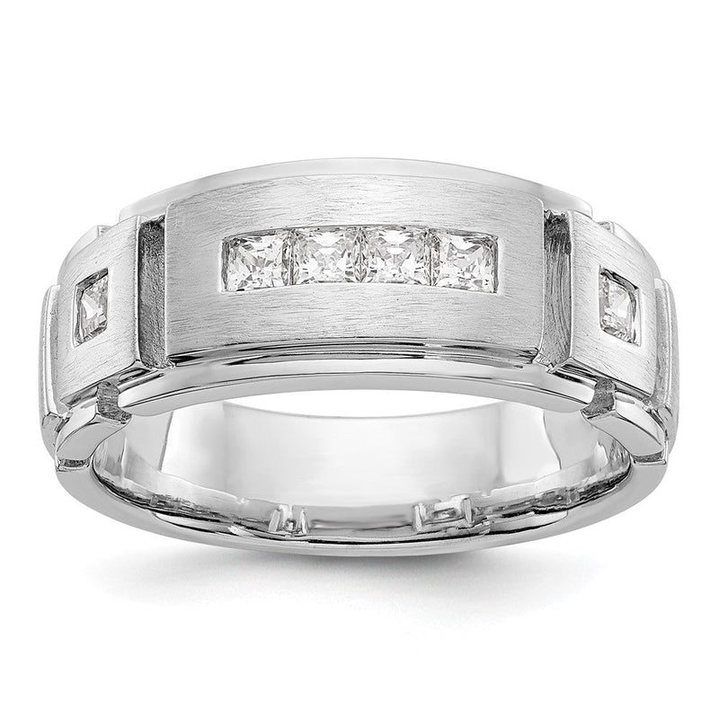 14K Weißgold Diamant Herrenring, 0,6 ct Gesamtgewicht
