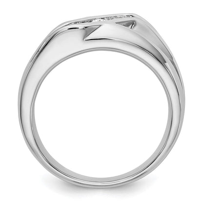 14K Weißgold Herren-Ring mit natürlichen Diamanten