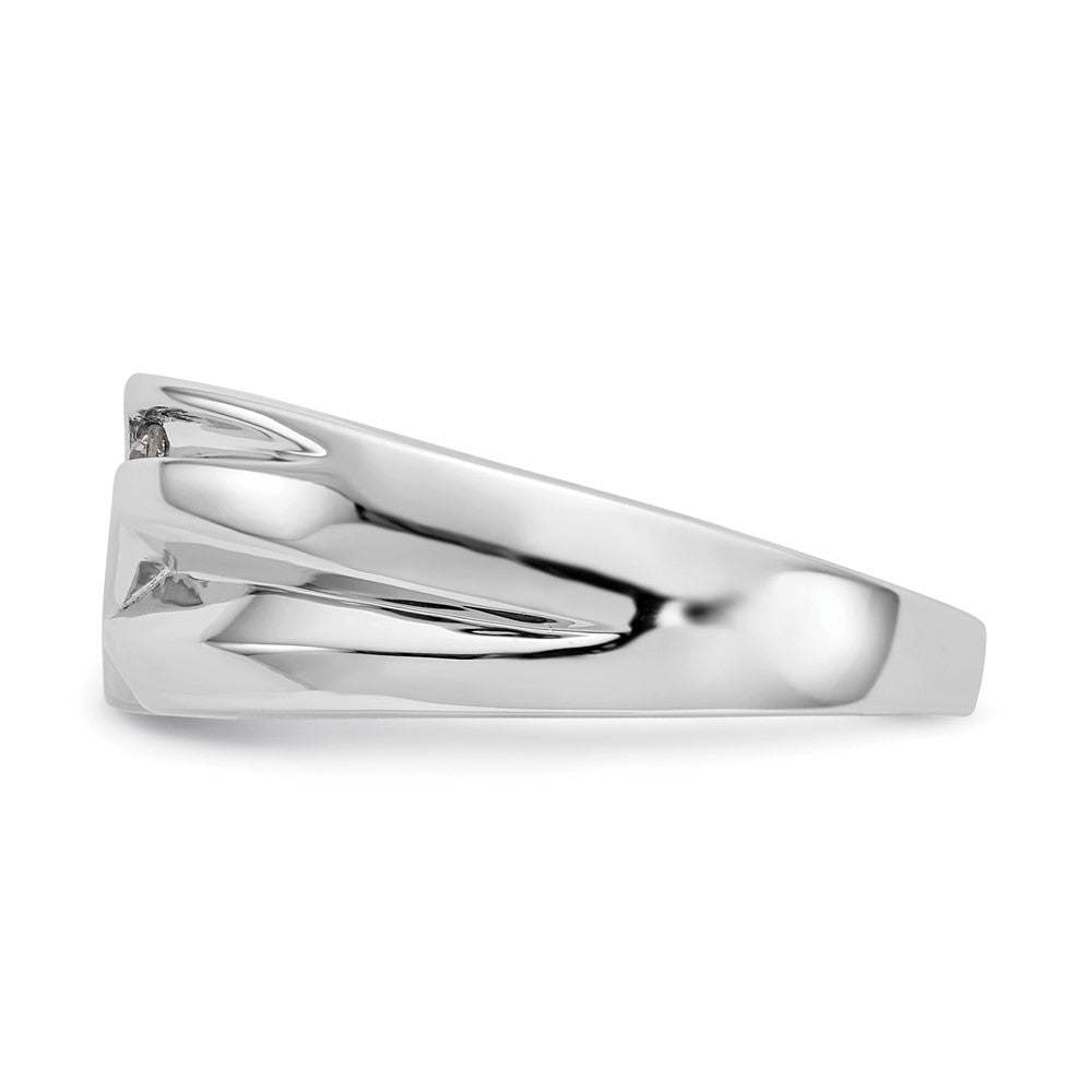 14K Weißgold Herren-Ring mit natürlichen Diamanten