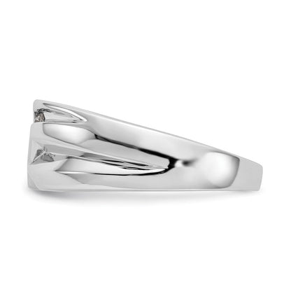14K Weißgold Herren-Ring mit natürlichen Diamanten