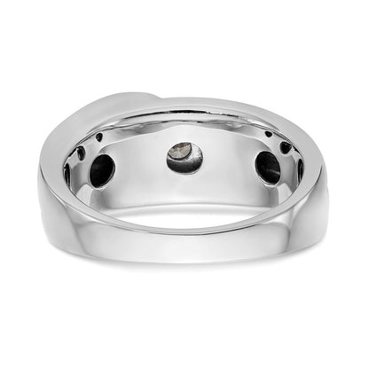 14K Weißgold Herren-Ring mit natürlichen Diamanten