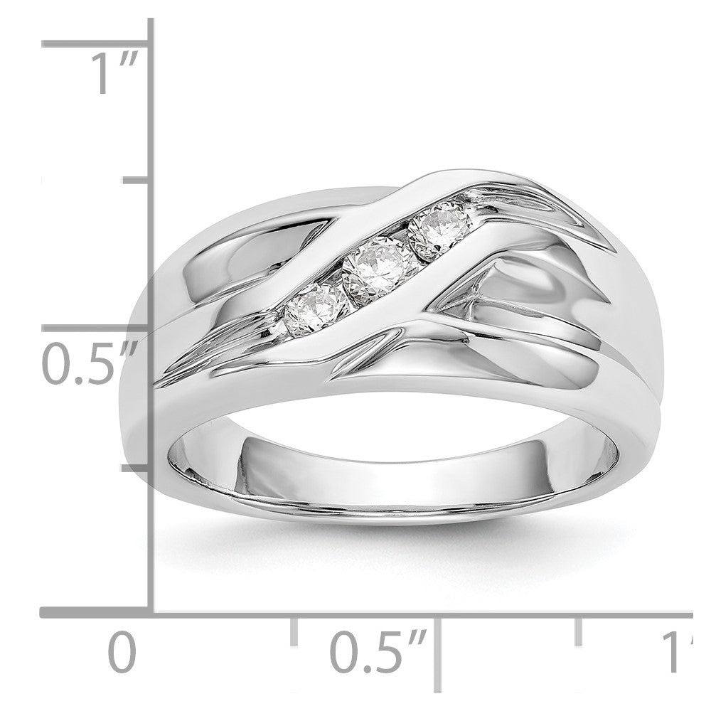 14K Weißgold Herren-Ring mit natürlichen Diamanten