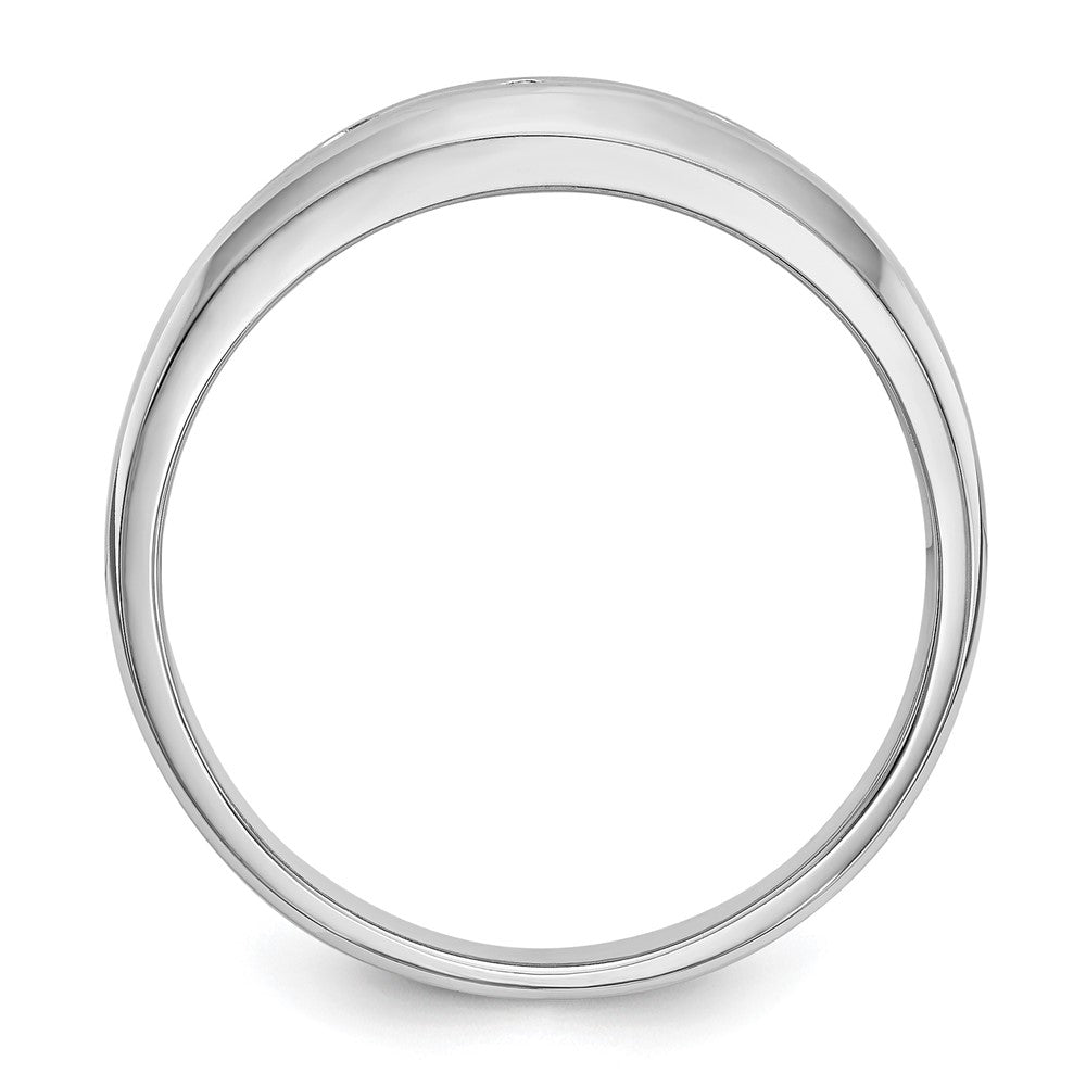 14K Weißgold 3 Stein 1/6 Karat Diamant Komplett Herren Ring